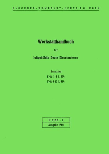 Werkstatthandbuch deutz motor - werkstatthandbuch,